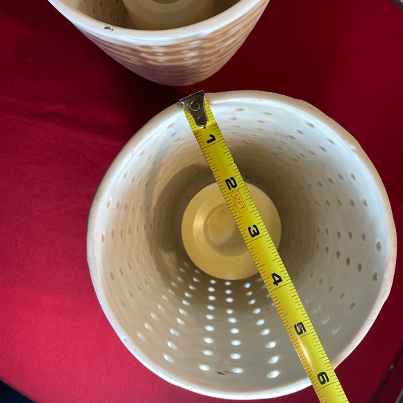 Deco Ceramic Circles Pillar Flameless Candle with Cut Out Design - Picture 11 of 12